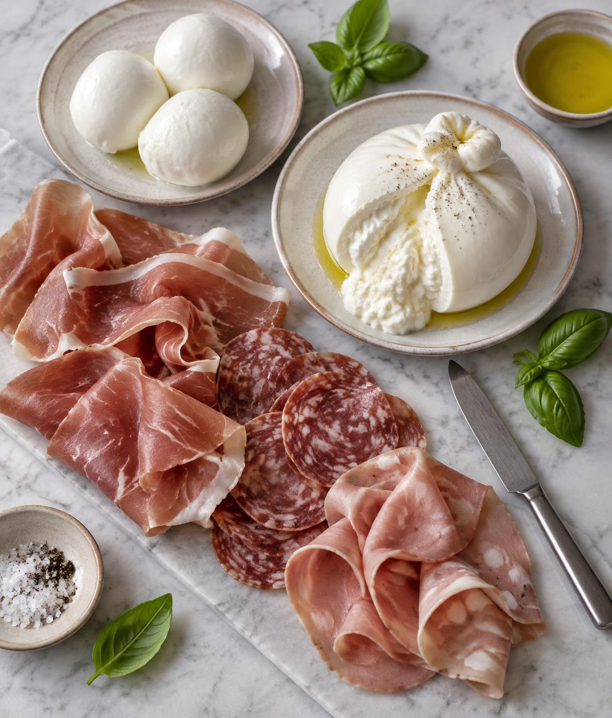 Valerio fresh mozzarella, burrata and cured meats